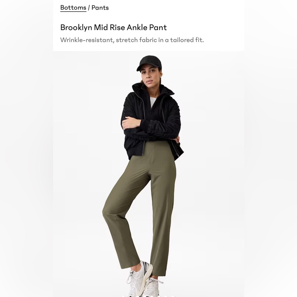 Brooklyn Mid Rise Ankle Pant in Olive